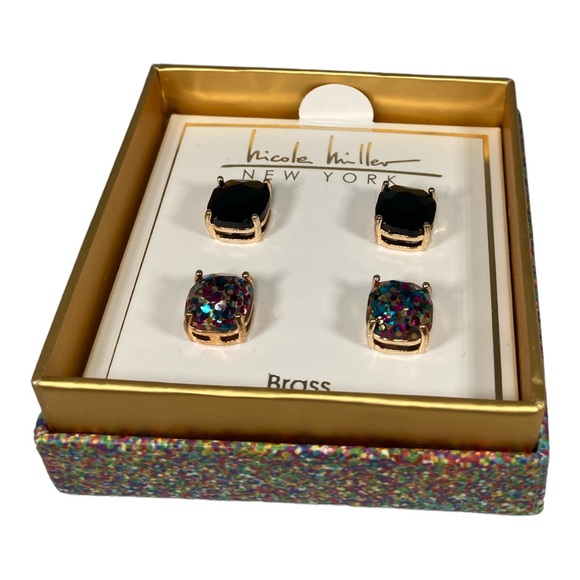 New Nicole Miller New York Post Earrings Two Pairs - Picture 4 of 8